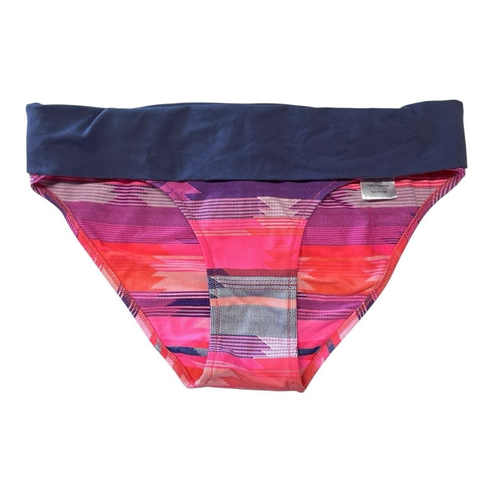 NWT Pez D'Or | Pink Gray Aztec Fold Over Band Maternity Bikini Bottoms S